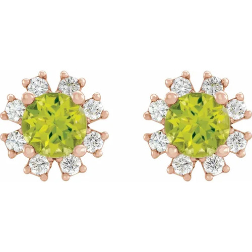 2.17 Ct Peridot Round Cut Agna  in 9K White Gold
