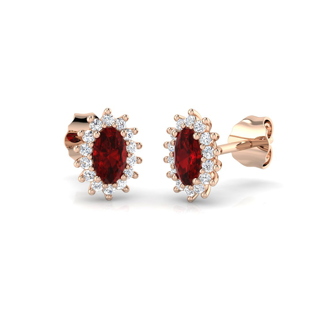 Beatrice Lab Grown Ruby  Diamond Earrings