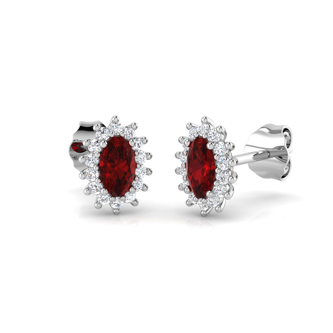Beatrice Lab Grown Ruby  Diamond Earrings