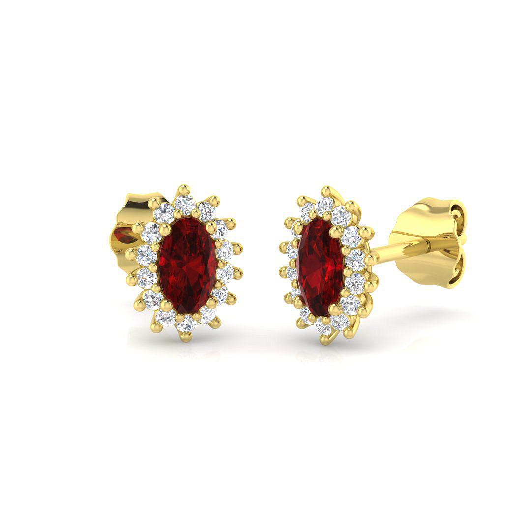 Beatrice Lab Grown Ruby  Diamond Earrings