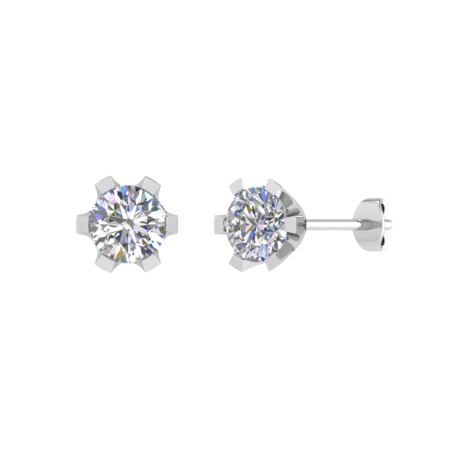 Jamiya Natural 6 Prong  Diamond Earrings