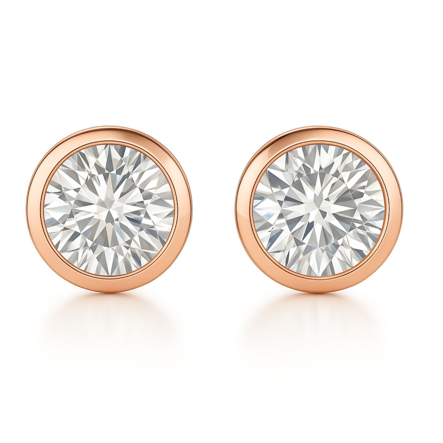 Jayda Lab-Created Bezel  Diamond Earrings