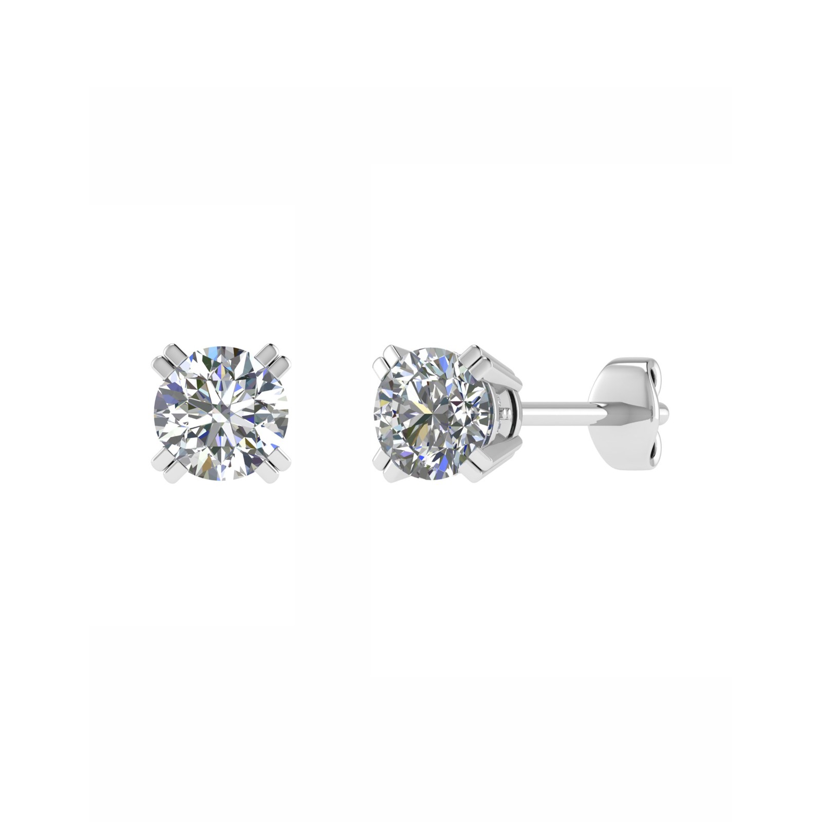 0.1 Ct Lab-Created Round Cut Jayna  Studs Diamond Earrings in Silver 925