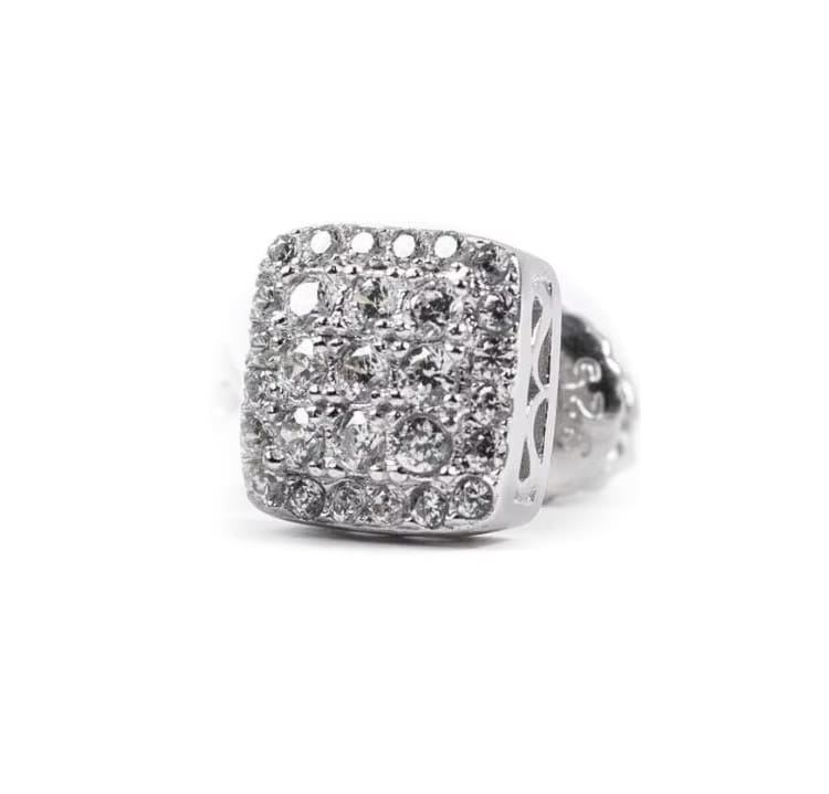 0.1 Ct Lab-Created Round Cut Caspian Men's Diamond Earrings in Silver 925