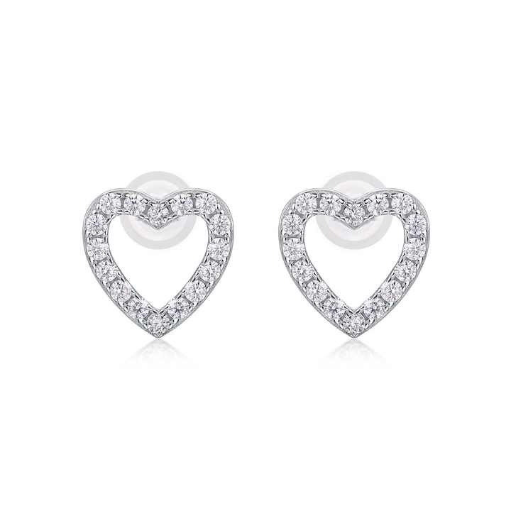 0.1 Ct Lab-Created Round Cut Stefena Cluster Diamond Earrings in Silver 925