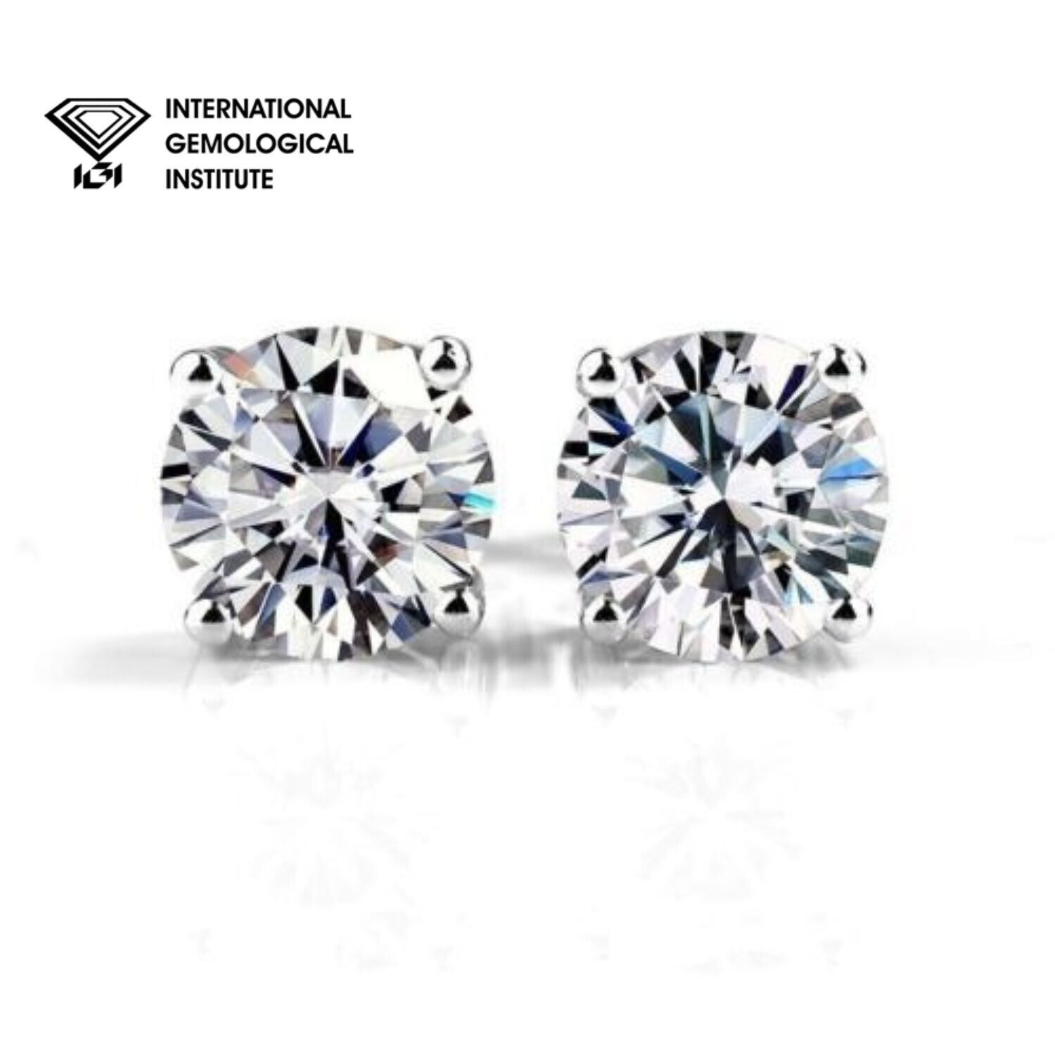 Rheena Lab-Created 4 Prong Diamond Earrings