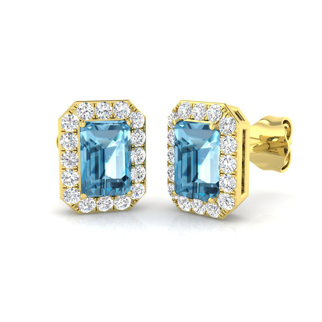 Linaira Blue Topaz Yellow Gold 4 Prong 
