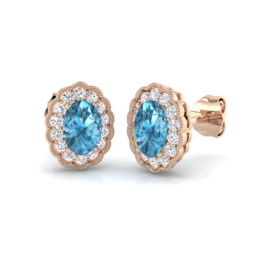 Trazia Blue Topaz Rose Gold 4 Prong 
