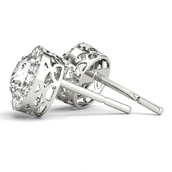 Klerin 1.00ct Round Moissanite Halo Stud Earrings | Sunshine Diamonds