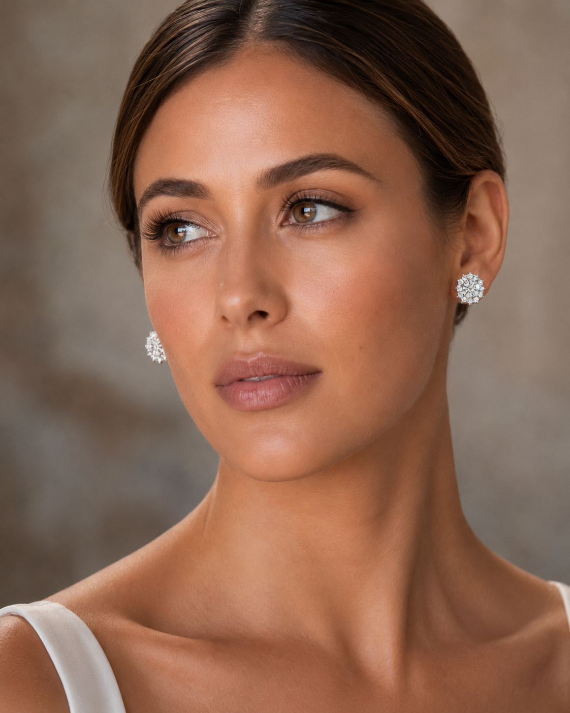 Zyora 1.00ct Round Cut Moissanite Cluster Stud Earrings | Sunshine Diamonds