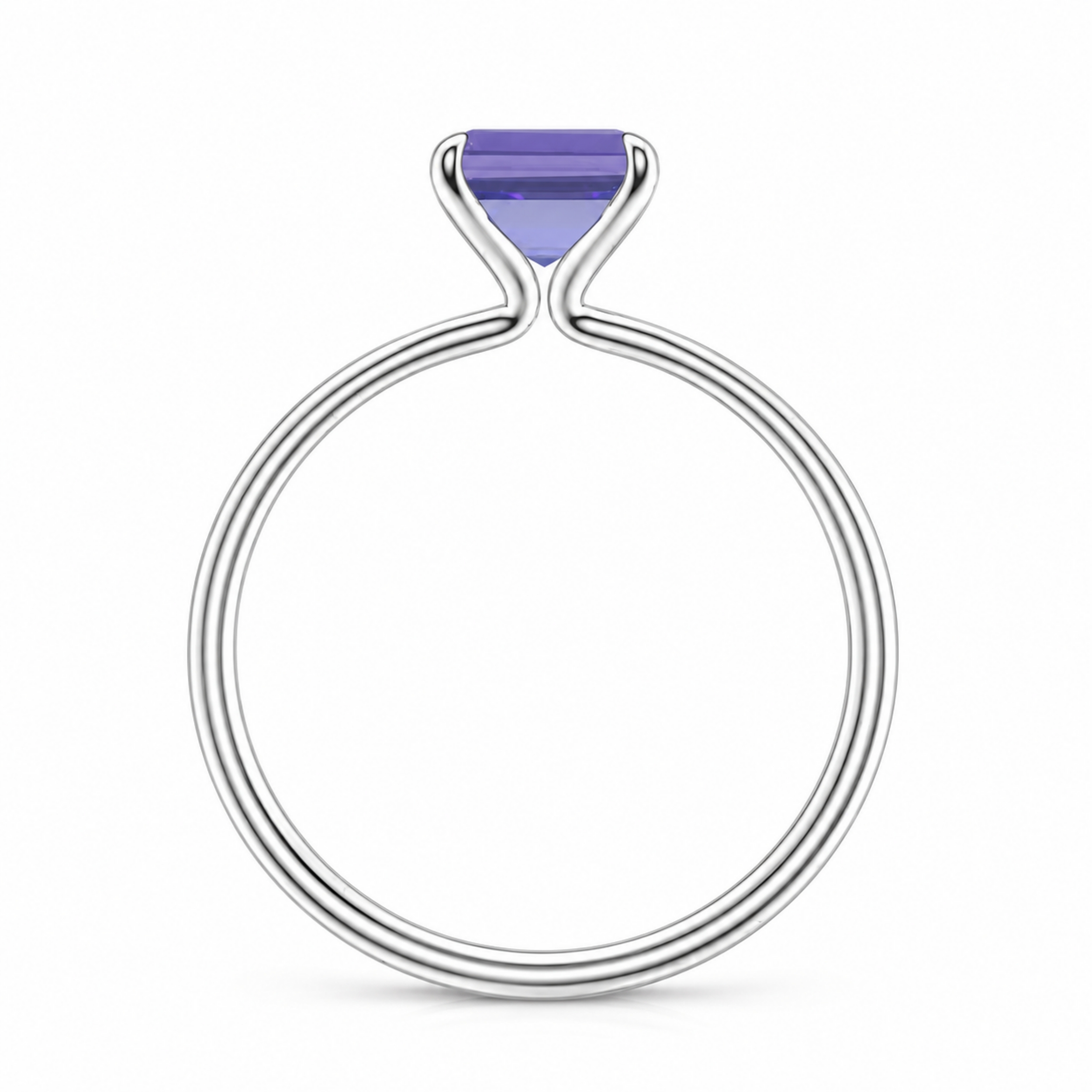 Alda Emerald Cut Tanzanite Solitaire Ring | Sunshine Diamonds