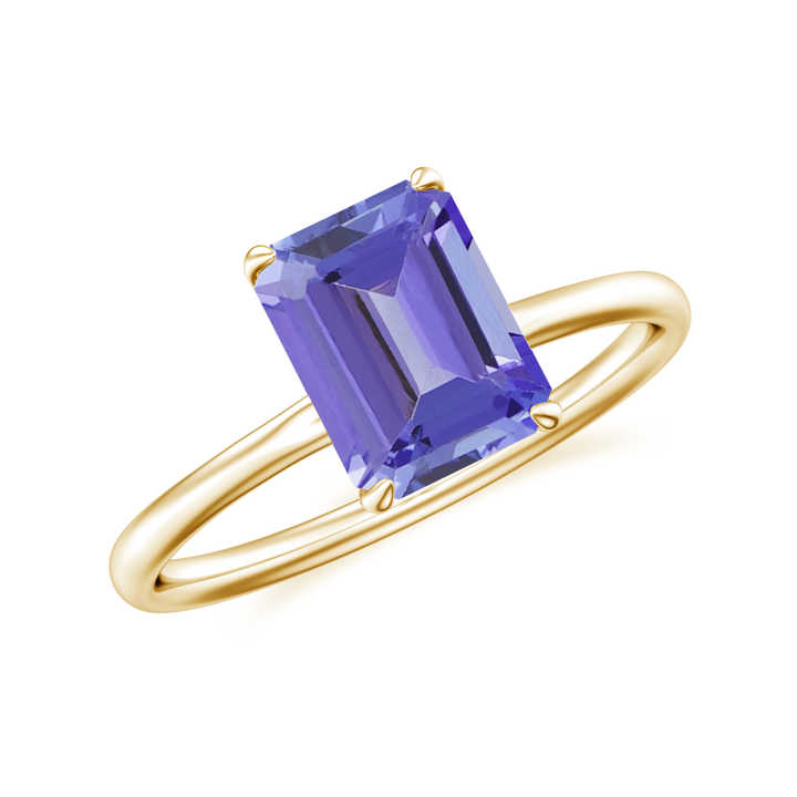 1 Ct Emerald Cut Alda  Tanzanite Engagement Rings in Silver 925
