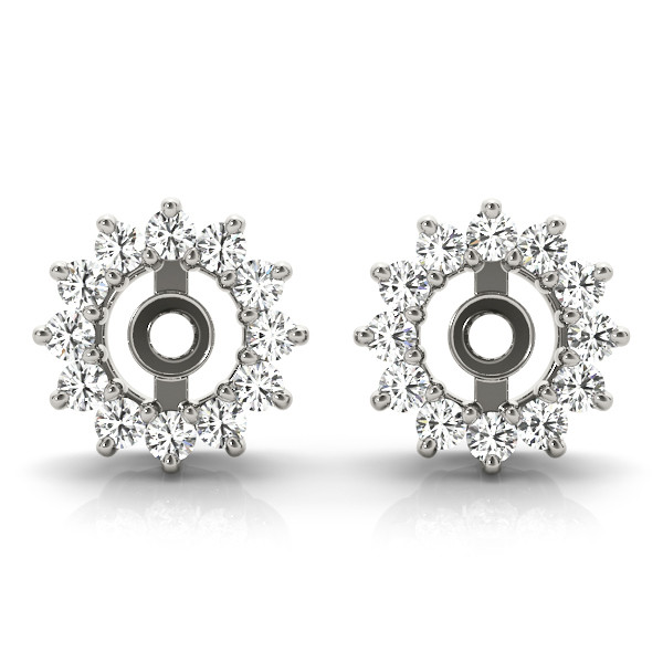 0.36 Ct Lab-Created Round Cut Lily Ear Jackets & Climbers Diamond Earrings in Silver 925