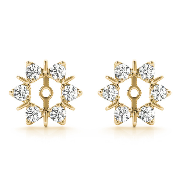 Abigali Lab Grown Yellow Gold Ear Jackets & Climbers Diamond Earrings