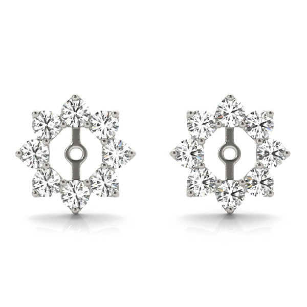 0.96 Ct Lab-Created Round Cut Cameron Ear Jackets & Climbers Diamond Earrings in Silver 925