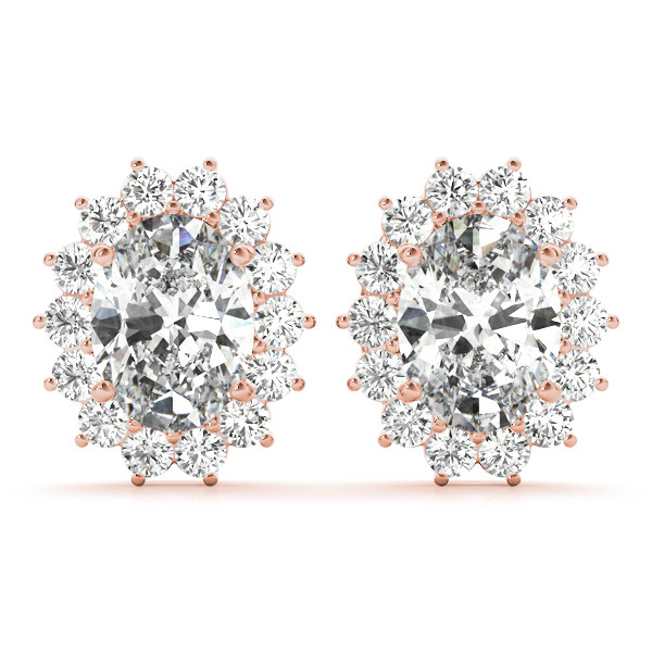 0.2 Ct Lab-Created Oval Cut Jadelyn  Halo Diamond Earrings in Silver 925