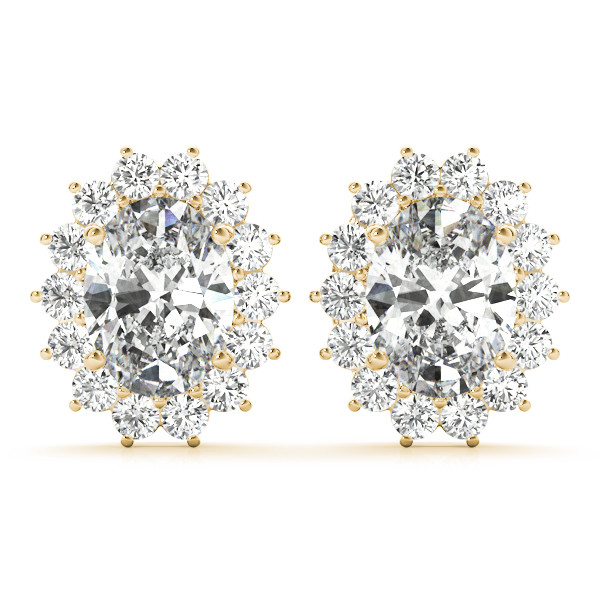 0.2 Ct Lab-Created Oval Cut Jadelyn  Halo Diamond Earrings in Silver 925
