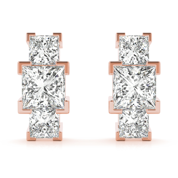 0.22 Ct Lab-Created Princess Cut Chlara Cluster Diamond Earrings in Silver 925