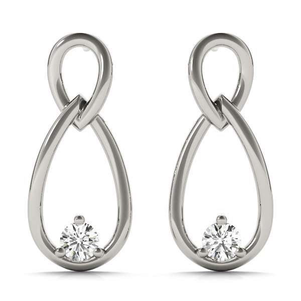0.14 Ct Lab-Created Round Cut Zella  Designer Diamond Earrings in Silver 925