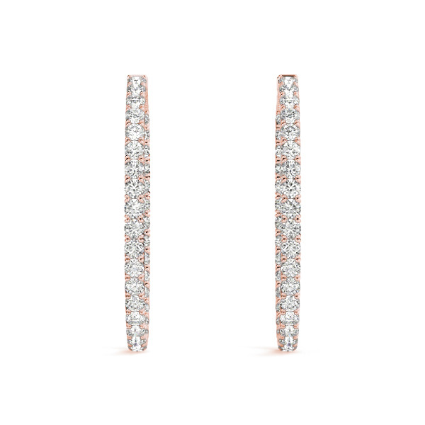 2.2 Ct Lab-Created Round Cut Isabel  Hoop Diamond Earrings in Silver 925