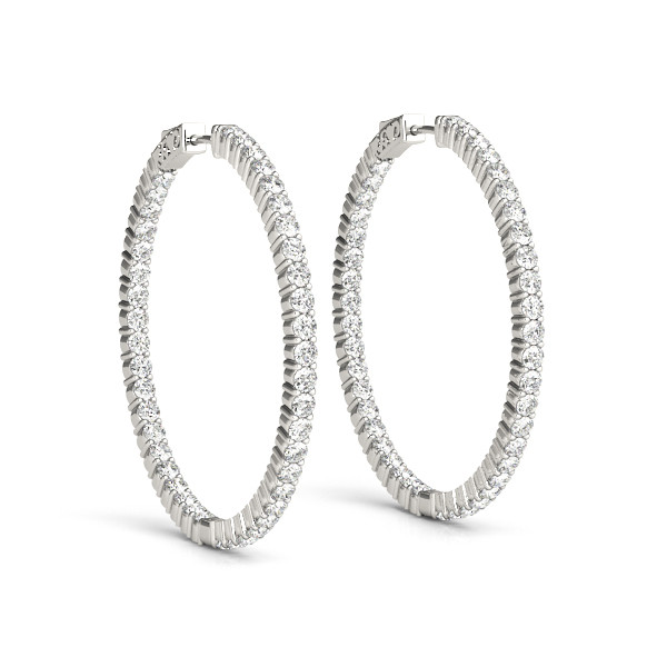 1 Ct Lab-Created Round Cut Freya  Hoop Diamond Earrings in Silver 925