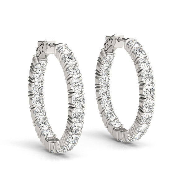 3.6 Ct Lab-Created Round Cut Bonnie  Hoop Diamond Earrings in Silver 925