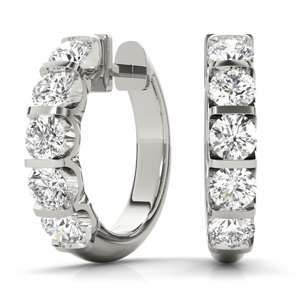 0.25 Ct Lab-Created Round Cut Brooke  Hoop Diamond Earrings in Silver 925