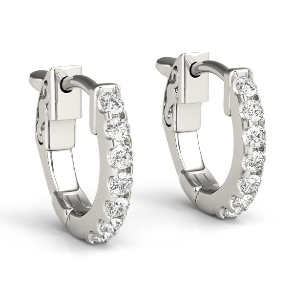 0.28 Ct Lab-Created Round Cut Antea Hoop Diamond Earrings in Silver 925