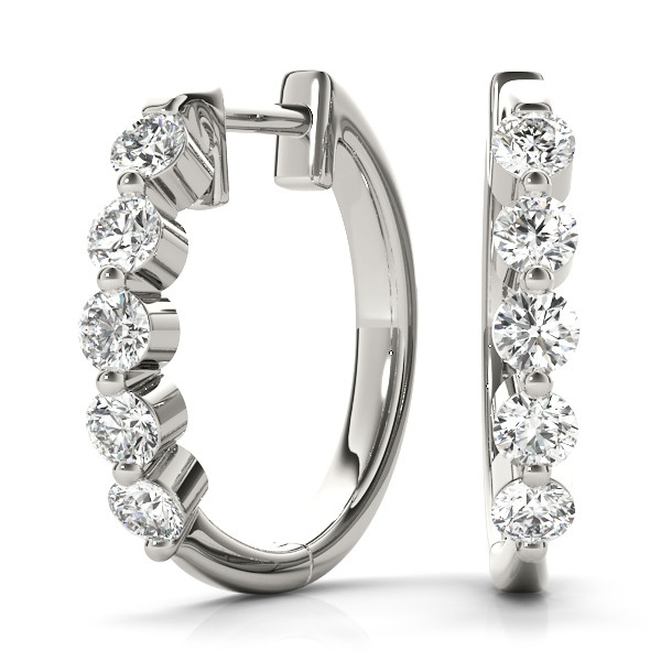 0.25 Ct Lab-Created Round Cut James Hoop Diamond Earrings in Silver 925