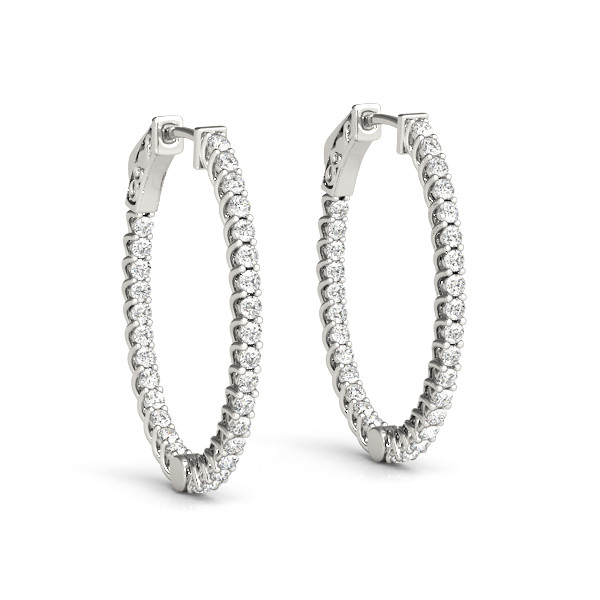 1.2 Ct Lab-Created Round Cut Eirian Hoop Diamond Earrings in Silver 925