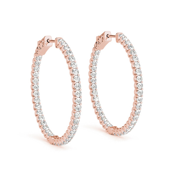 0.4 Ct Lab-Created Round Cut Lewis  Hoop Diamond Earrings in Silver 925