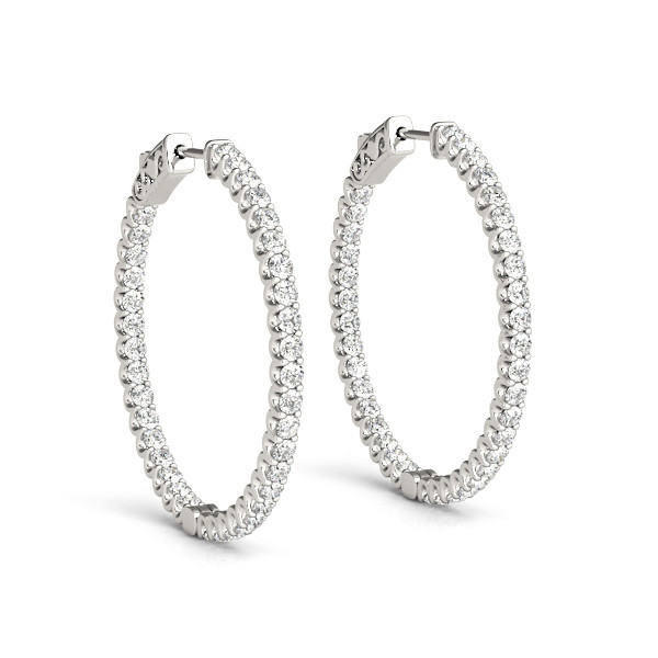 0.4 Ct Lab-Created Round Cut Lewis  Hoop Diamond Earrings in Silver 925