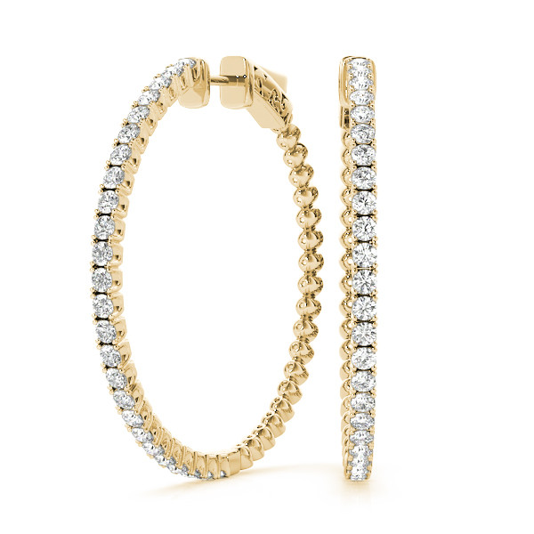 0.3 Ct Lab-Created Round Cut Abigail Hoop Diamond Earrings in Silver 925