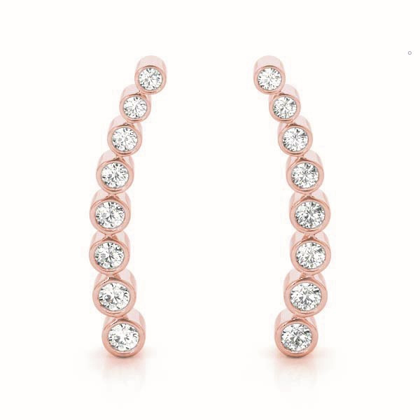 Charlotte Lab Grown Rose Gold Hoop Diamond Earrings