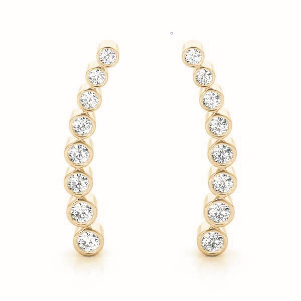 Charlotte Lab Grown Yellow Gold Hoop Diamond Earrings