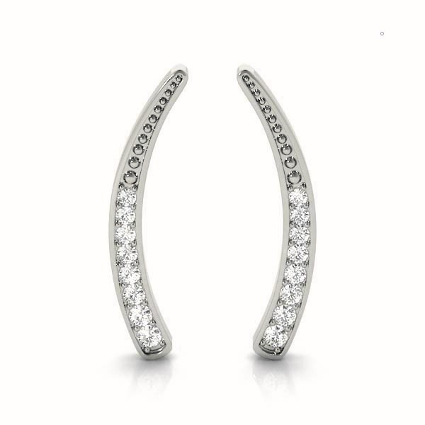 0.24 Ct Lab Grown Round Cut Faith Hoop Diamond Earrings in Silver 925