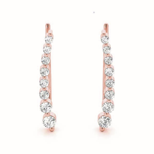 SunshineDiamonds Diamond Hoop Diamond Earrings in 9K Rose
