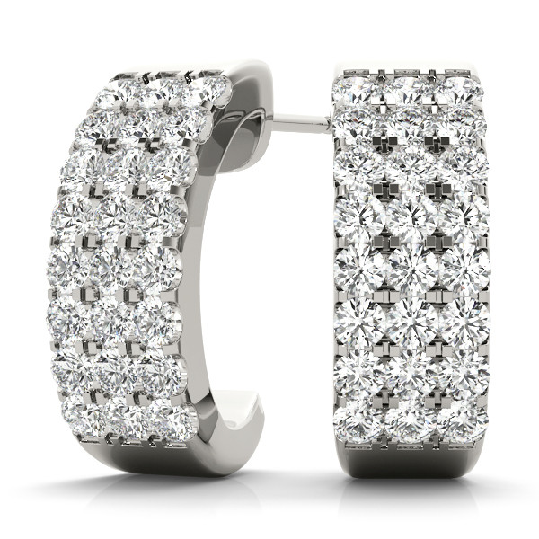 0.19 Ct Lab Grown Round Cut Elsie Hoop Diamond Earrings in Silver 925