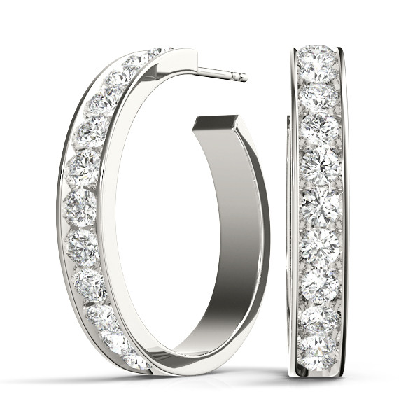 0.24 Ct Lab-Created Round Cut Pauline Hoop Diamond Earrings in Silver 925