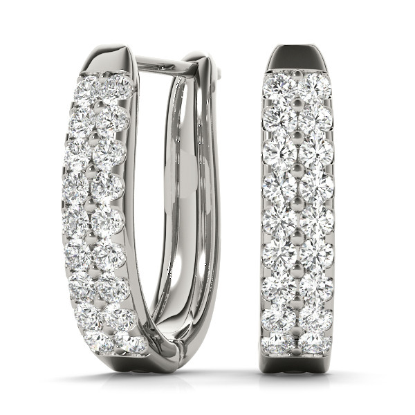 0.45 Ct Lab-Created Round Cut Dalsy Hoop Diamond Earrings in Silver 925