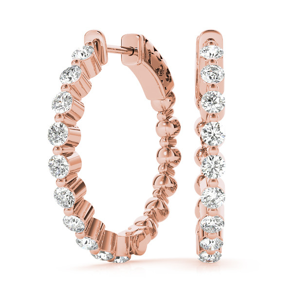 1 Ct Lab Grown Round Cut Maryam  Hoop Diamond Earrings in Silver 925