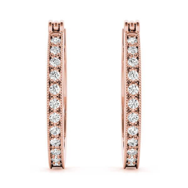Freya Lab Grown Rose Gold Hoop Diamond Earrings
