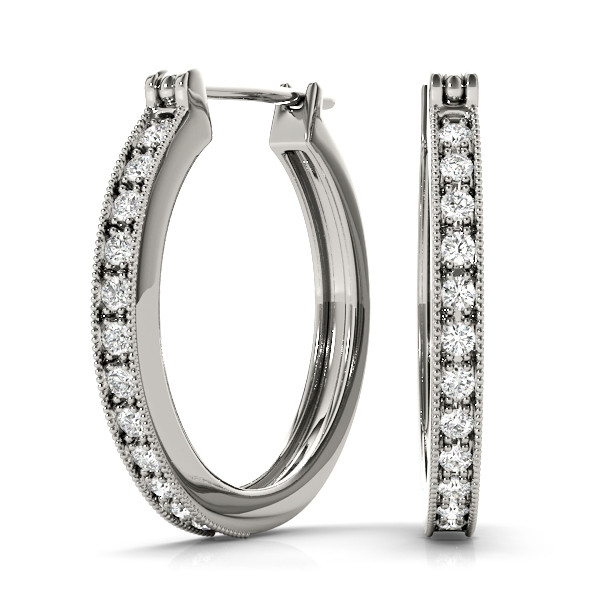 0.22 Ct Lab Grown Round Cut Freya Hoop Diamond Earrings in Silver 925