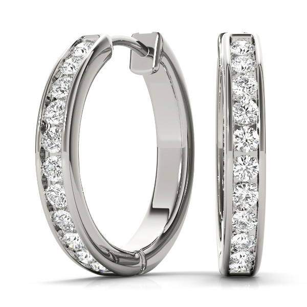 0.5 Ct Lab-Created Round Cut Alexandra Hoop Diamond Earrings in Silver 925