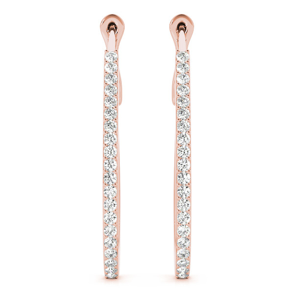 0.5 Ct Lab Grown Round Cut Keira Hoop Diamond Earrings in Silver 925