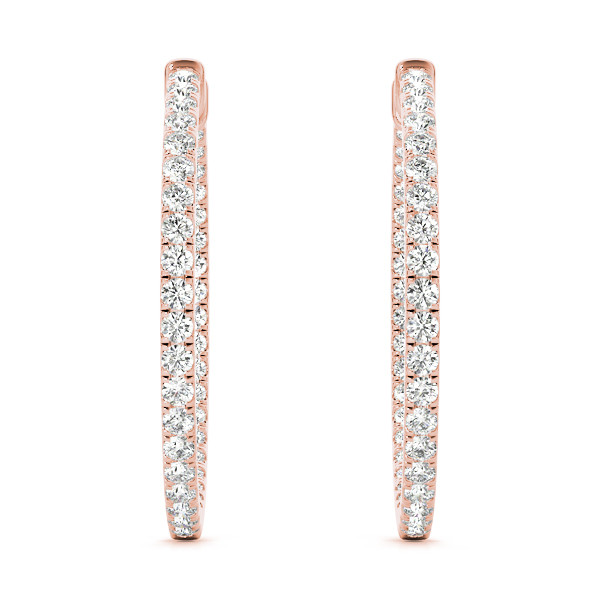 0.41 Ct Lab Grown Round Cut Esme Hoop Diamond Earrings in Silver 925