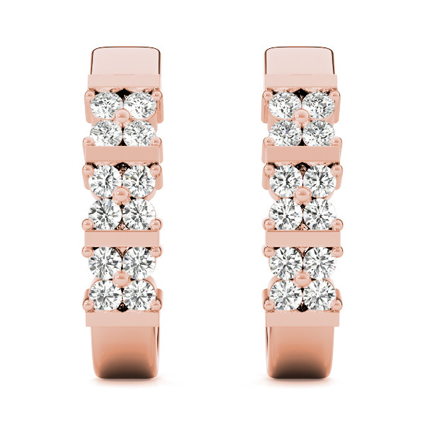 0.24 Ct Lab Grown Round Cut Evelyn Hoop Diamond Earrings in Silver 925