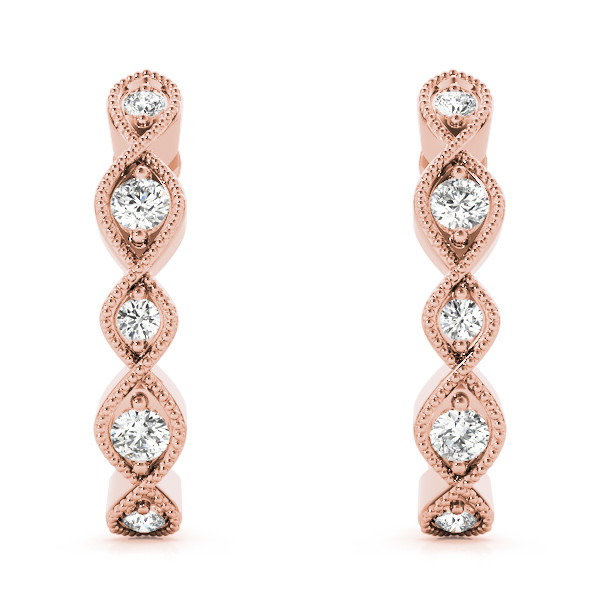 0.23 Ct Lab Grown Round Cut Opal  Hoop Diamond Earrings in Silver 925