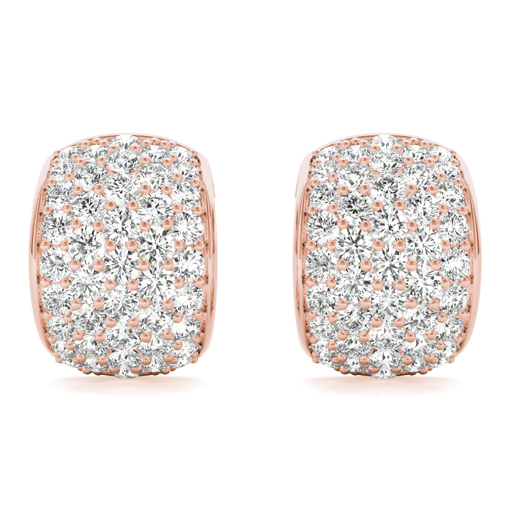 1 Ct Lab Grown Round Cut Elliot Hoop Diamond Earrings in Silver 925