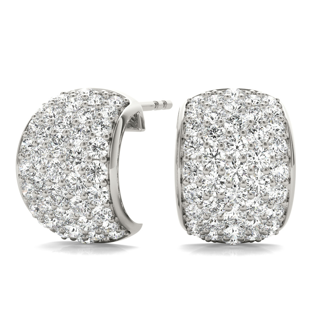 1 Ct Lab-Created Round Cut Elliot Hoop Diamond Earrings in Silver 925